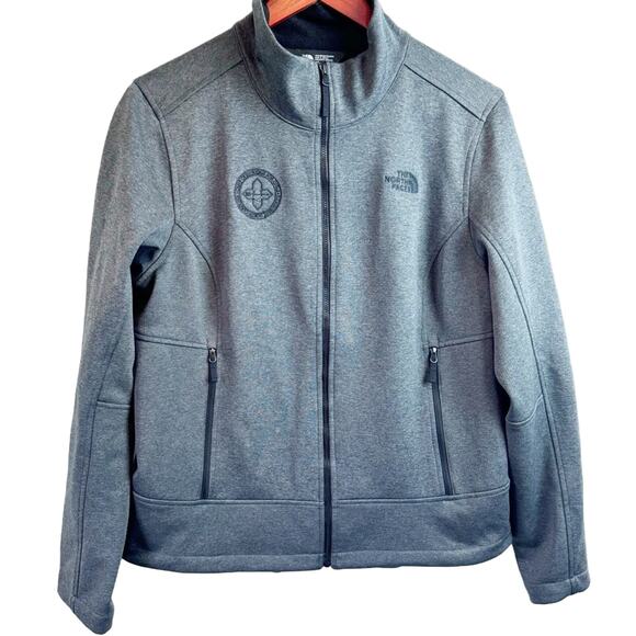 The North Face Grey Black Space Dye Full Zip Jacket Women’s Size Large - Picture 1 of 16